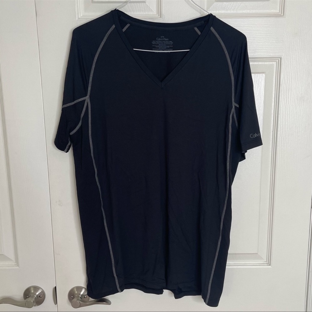 Calvin Klein CK Stretchy Nylon Vneck Tee Shirt XL